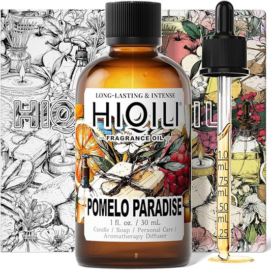 HIQILI Pomelo Paradise Fragrance Oil for Candle & Soap Making, Inspired by Alr-Cologne P.Paradis, Fresh Scents for Home Diffuser, Scenting Skin & Body, Bathroom - 1 Fl Oz