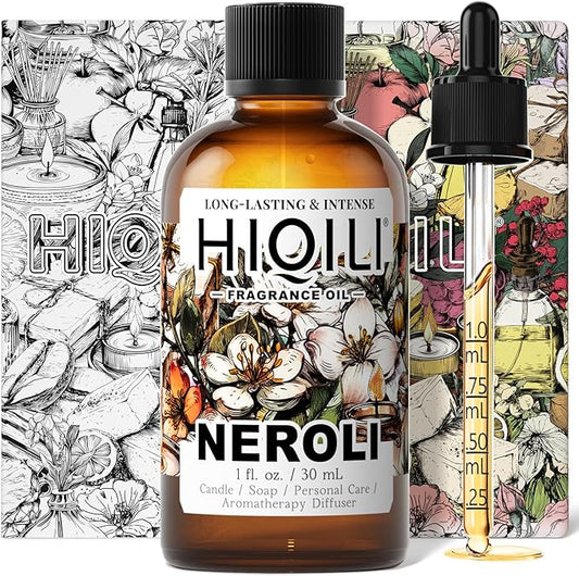 HIQILI Neroli Fragrance Oil for Candle, Soap and Perfume Making, Add to Body Lotion and Handcream, Essential Oil Diffuser Use - 1 Fl Oz