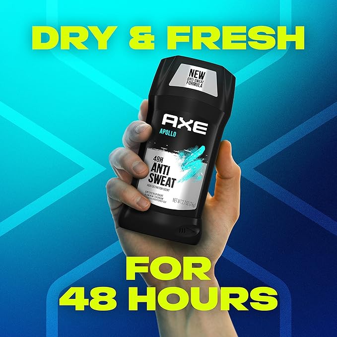 AXE Apollo Antiperspirant Deodorant Stick For Men Sage & Cedarwood 48 Hr Anti Sweat Mens Deodorant, 2.7 Ounce (Pack of 4)