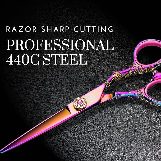 Saki Shears Kohana Professional Pink Hair Cutting Scissors - Sharp Hairdresser Shears With Pink Titanium Finish - Japanese 440C Steel